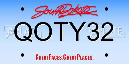 QOTY32 South Dakota License Plate