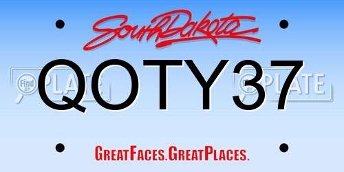 QOTY37 South Dakota License Plate