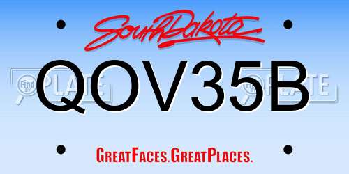 QOV35B South Dakota License Plate
