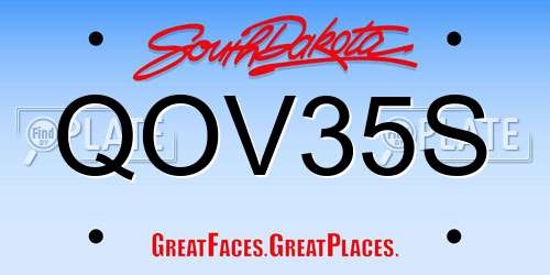 QOV35S South Dakota License Plate