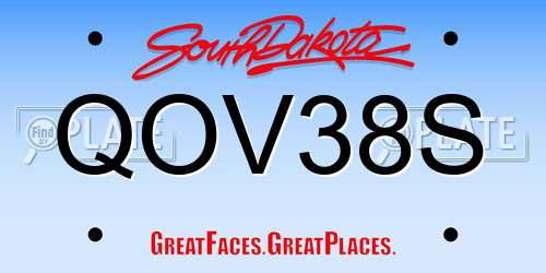 QOV38S South Dakota License Plate