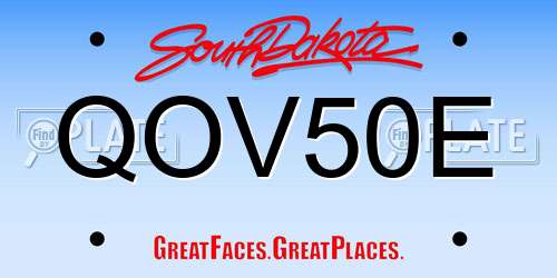 QOV50E South Dakota License Plate