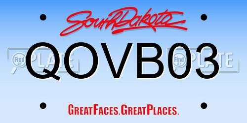QOVB03 South Dakota License Plate