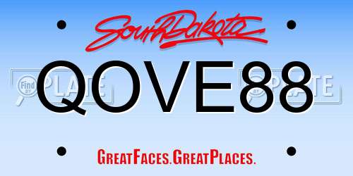 QOVE88 South Dakota License Plate