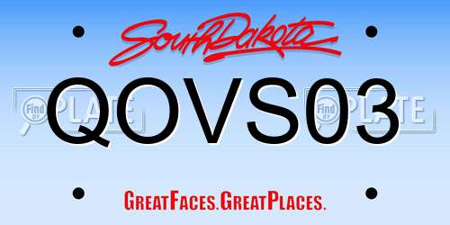 QOVS03 South Dakota License Plate