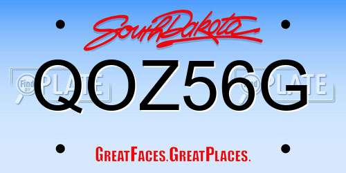 QOZ56G South Dakota License Plate