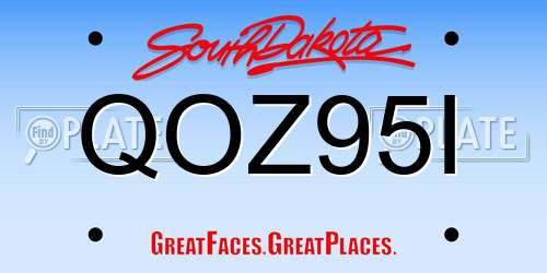 QOZ95I South Dakota License Plate