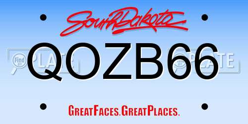 QOZB66 South Dakota License Plate