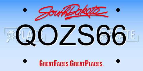 QOZS66 South Dakota License Plate
