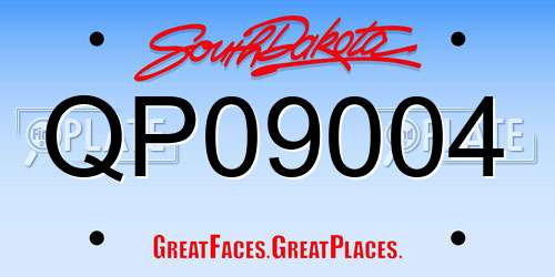 QP09004 South Dakota License Plate