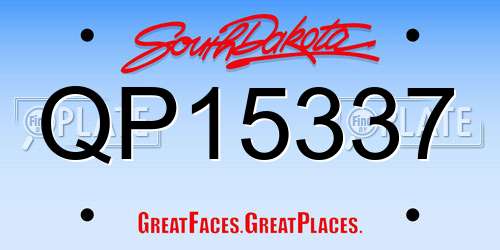 QP15337 South Dakota License Plate