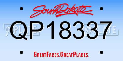 QP18337 South Dakota License Plate