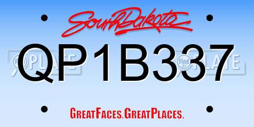 QP1B337 South Dakota License Plate