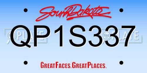 QP1S337 South Dakota License Plate
