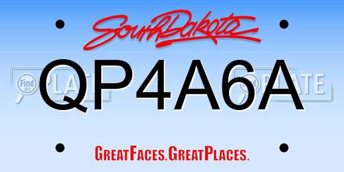 QP4A6A South Dakota License Plate