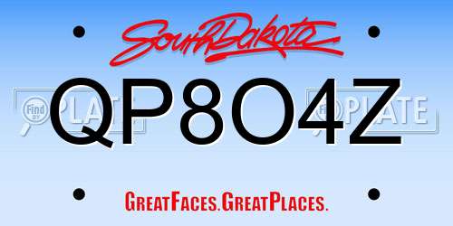 QP8O4Z South Dakota License Plate