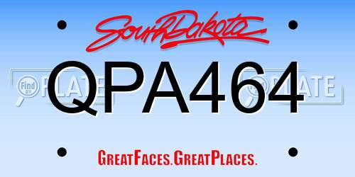 QPA464 South Dakota License Plate