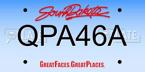 QPA46A South Dakota License Plate