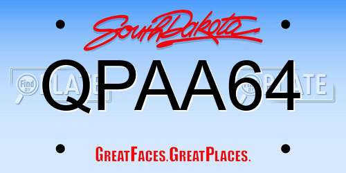 QPAA64 South Dakota License Plate