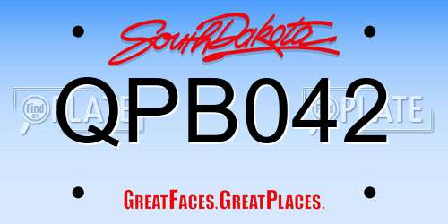 QPB042 South Dakota License Plate