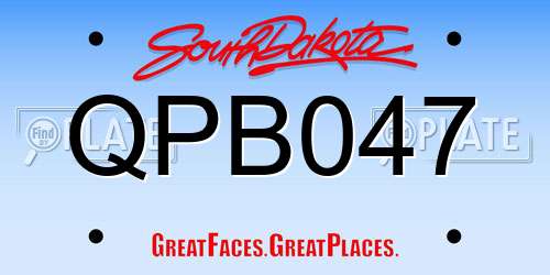 QPB047 South Dakota License Plate