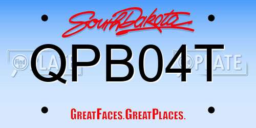 QPB04T South Dakota License Plate