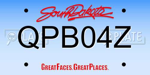 QPB04Z South Dakota License Plate