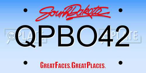 QPBO42 South Dakota License Plate