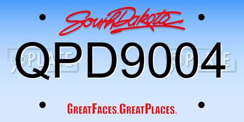 QPD9004 South Dakota License Plate