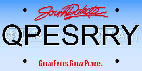 QPESRRY South Dakota License Plate
