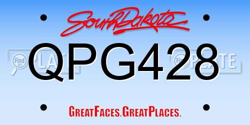 QPG428 South Dakota License Plate