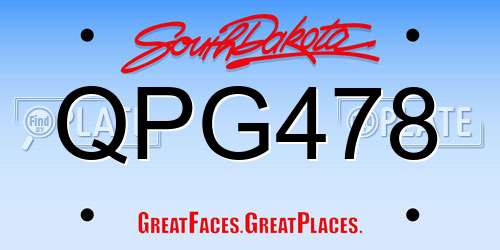QPG478 South Dakota License Plate