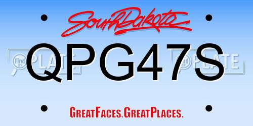 QPG47S South Dakota License Plate