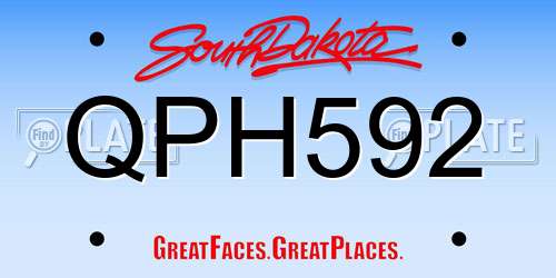 QPH592 South Dakota License Plate