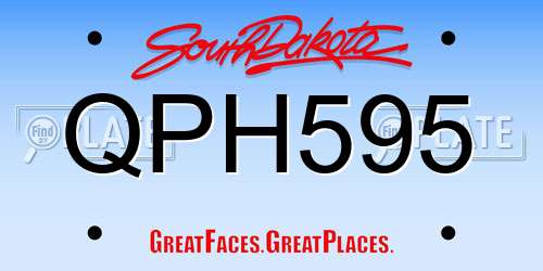 QPH595 South Dakota License Plate