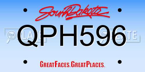 QPH596 South Dakota License Plate