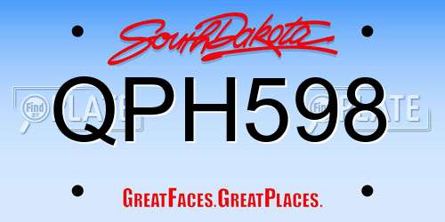 QPH598 South Dakota License Plate