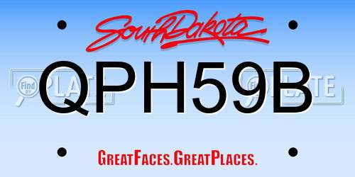 QPH59B South Dakota License Plate