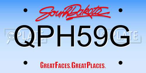 QPH59G South Dakota License Plate