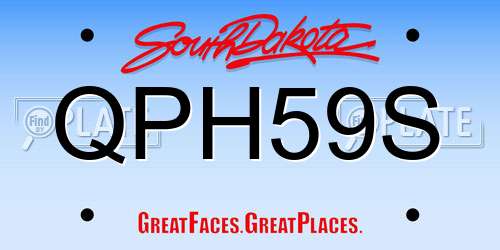 QPH59S South Dakota License Plate