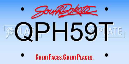 QPH59T South Dakota License Plate