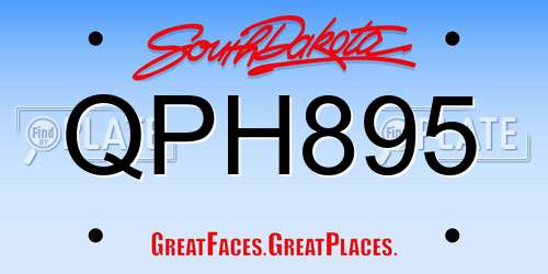 QPH895 South Dakota License Plate