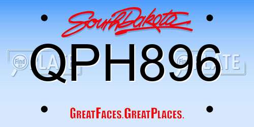 QPH896 South Dakota License Plate