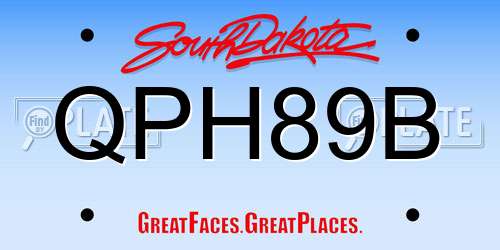 QPH89B South Dakota License Plate