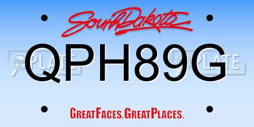 QPH89G South Dakota License Plate