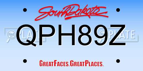 QPH89Z South Dakota License Plate