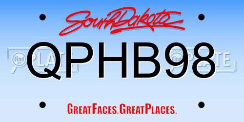 QPHB98 South Dakota License Plate