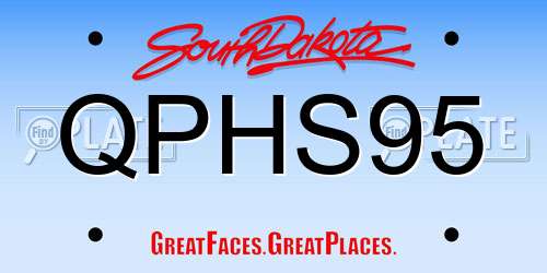 QPHS95 South Dakota License Plate