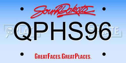 QPHS96 South Dakota License Plate