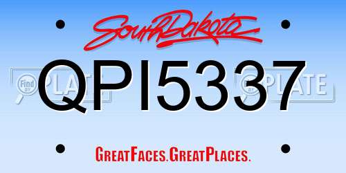 QPI5337 South Dakota License Plate